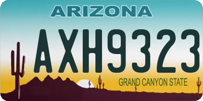 AZ license plate AXH9323