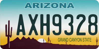 AZ license plate AXH9328