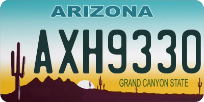 AZ license plate AXH9330