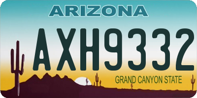 AZ license plate AXH9332