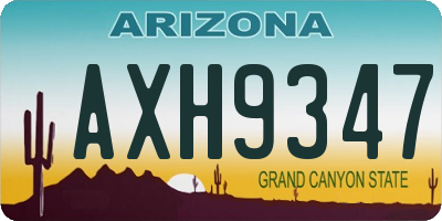 AZ license plate AXH9347