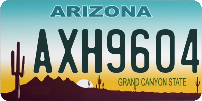 AZ license plate AXH9604