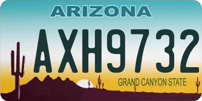 AZ license plate AXH9732