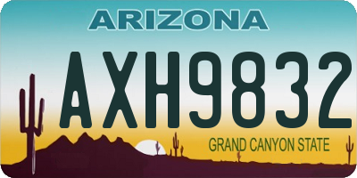 AZ license plate AXH9832