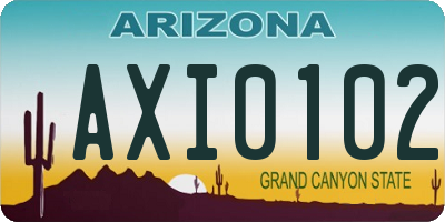 AZ license plate AXI0102