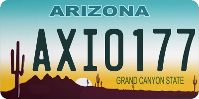 AZ license plate AXI0177