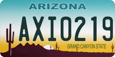 AZ license plate AXI0219