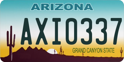 AZ license plate AXI0337