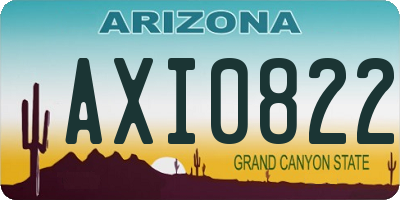 AZ license plate AXI0822