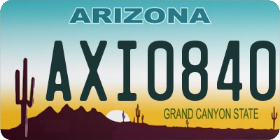 AZ license plate AXI0840