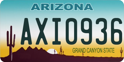 AZ license plate AXI0936