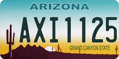 AZ license plate AXI1125