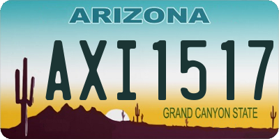 AZ license plate AXI1517