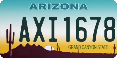 AZ license plate AXI1678