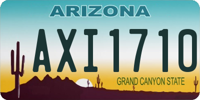 AZ license plate AXI1710