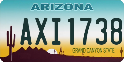 AZ license plate AXI1738