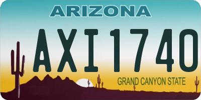 AZ license plate AXI1740