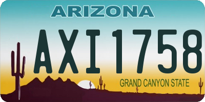 AZ license plate AXI1758