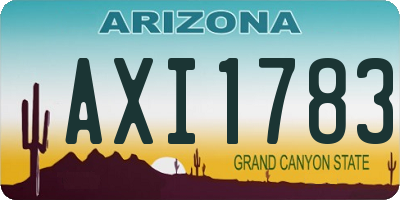 AZ license plate AXI1783