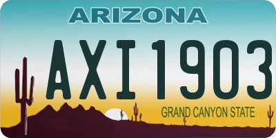 AZ license plate AXI1903