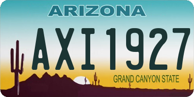 AZ license plate AXI1927