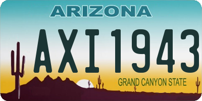 AZ license plate AXI1943