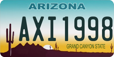 AZ license plate AXI1998
