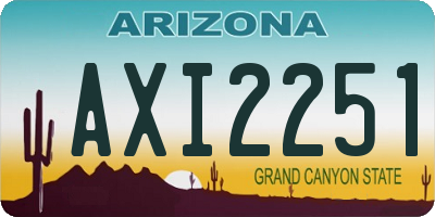 AZ license plate AXI2251