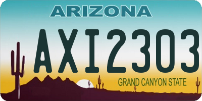 AZ license plate AXI2303