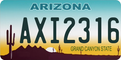 AZ license plate AXI2316