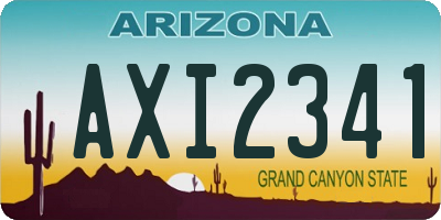 AZ license plate AXI2341