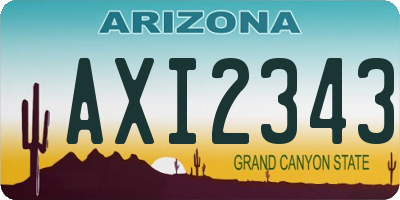 AZ license plate AXI2343