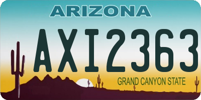AZ license plate AXI2363