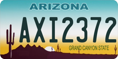 AZ license plate AXI2372