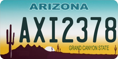 AZ license plate AXI2378