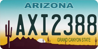 AZ license plate AXI2388