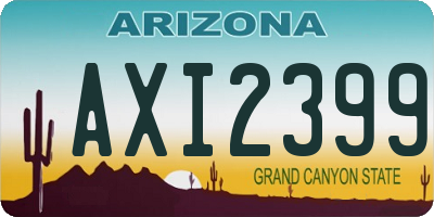 AZ license plate AXI2399