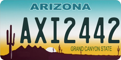 AZ license plate AXI2442