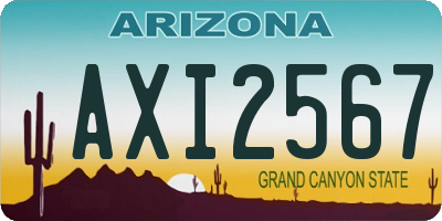 AZ license plate AXI2567