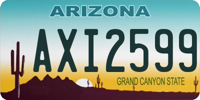 AZ license plate AXI2599