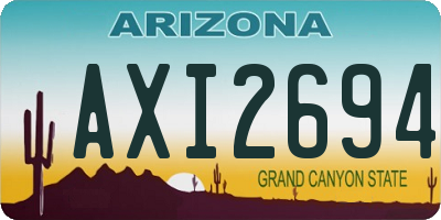 AZ license plate AXI2694