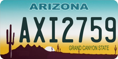 AZ license plate AXI2759