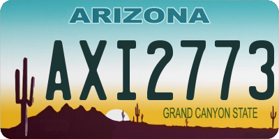 AZ license plate AXI2773