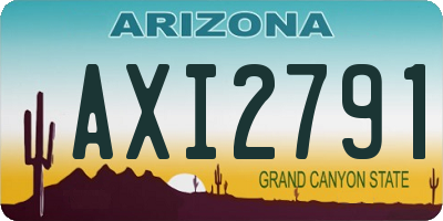 AZ license plate AXI2791