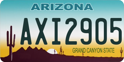 AZ license plate AXI2905