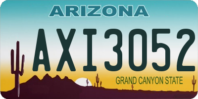 AZ license plate AXI3052