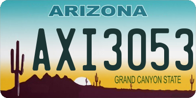 AZ license plate AXI3053