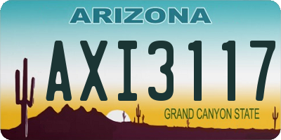 AZ license plate AXI3117