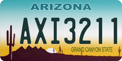 AZ license plate AXI3211