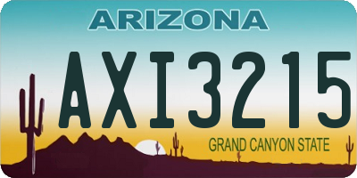 AZ license plate AXI3215